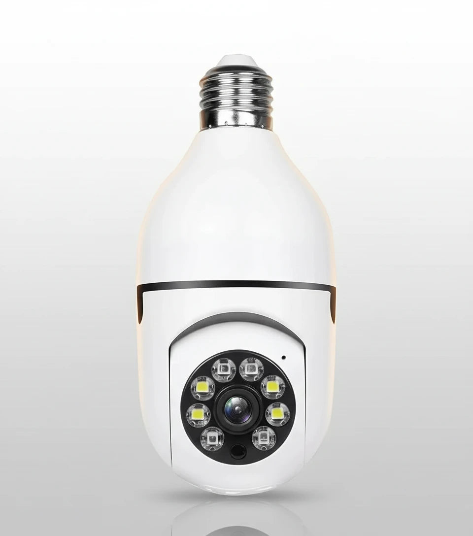 E27 Smart Bulb Security Camera – 360° Panoramic View & Full HD Night Vision