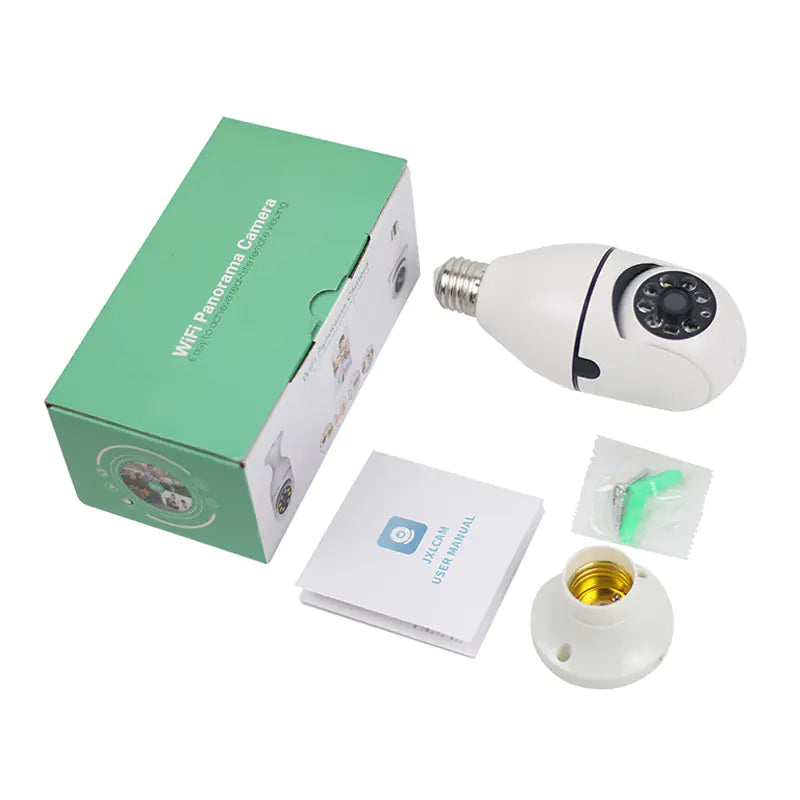 E27 Smart Bulb Security Camera – 360° Panoramic View & Full HD Night Vision